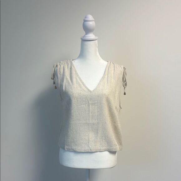 New Allie Rose Linen Tank with Gold Features M - Picture 1 of 6